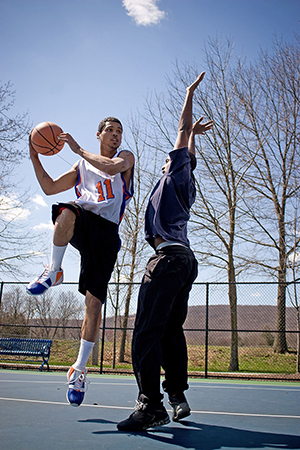 Kids playing basketball