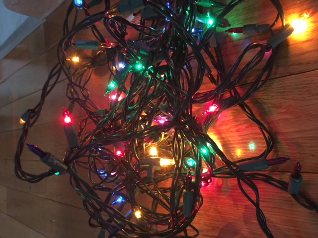 Holiday lights all mixed together