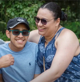 Picture of a male teenager and his mother