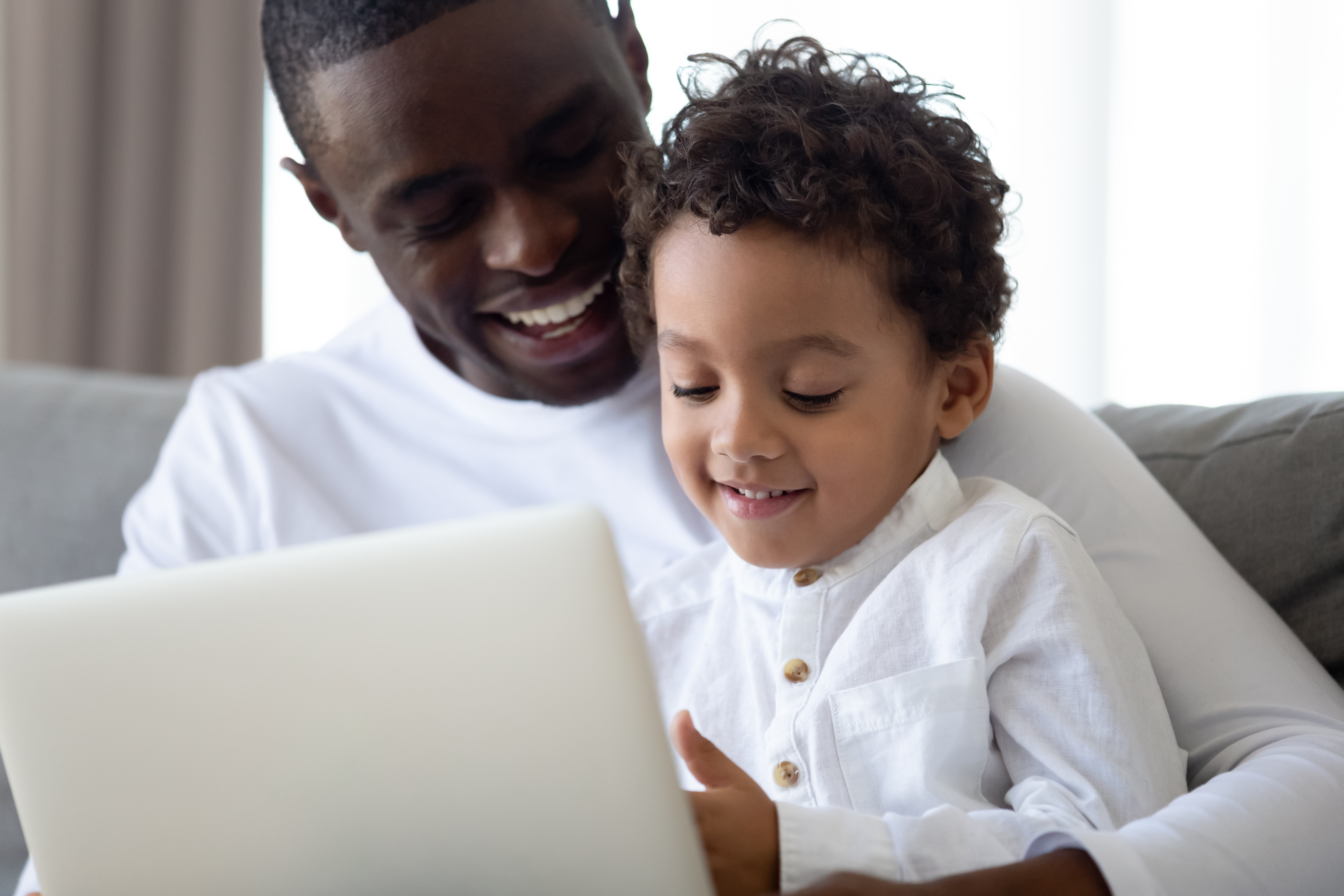 Foster Father and Son using iPad