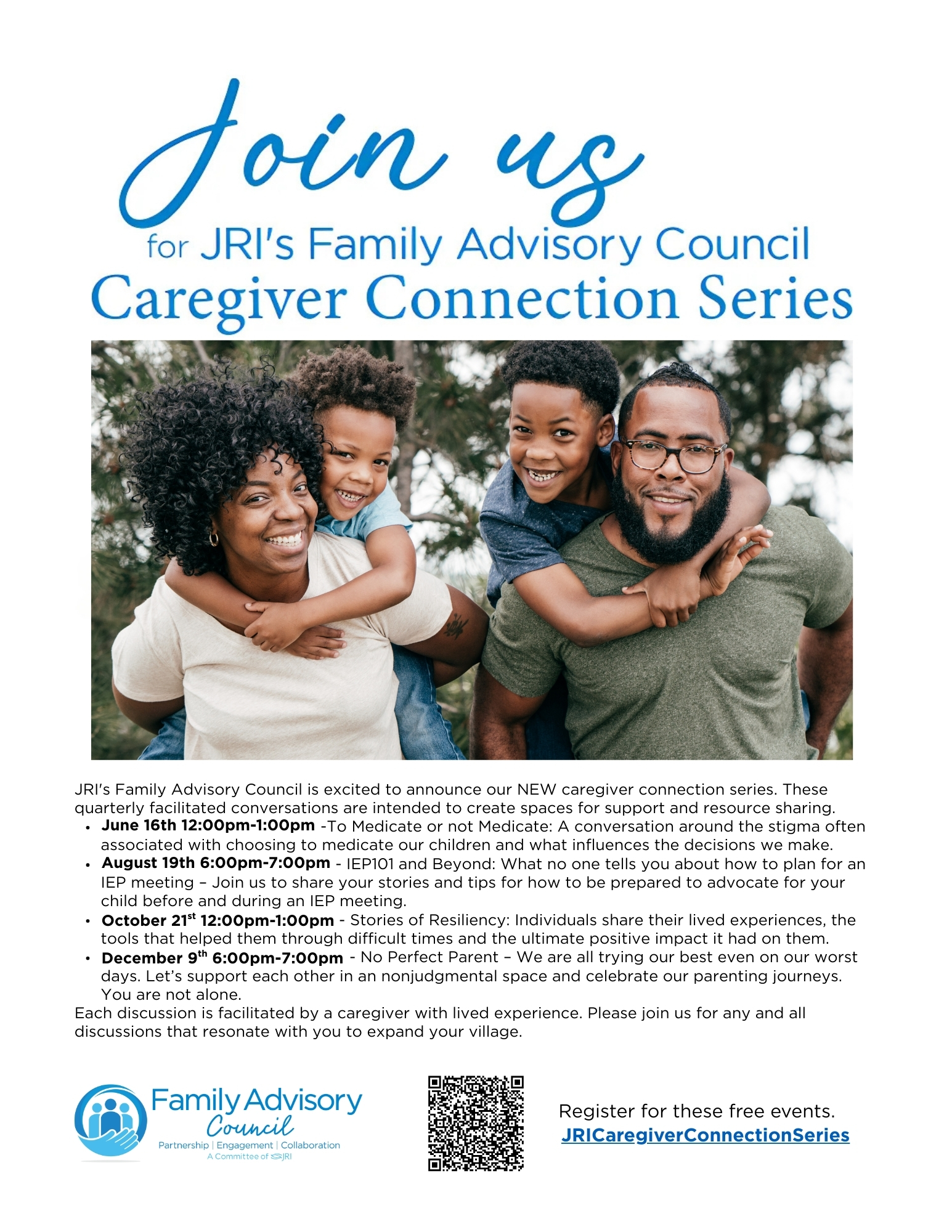 Caregiver Connection Series with Event Dates
