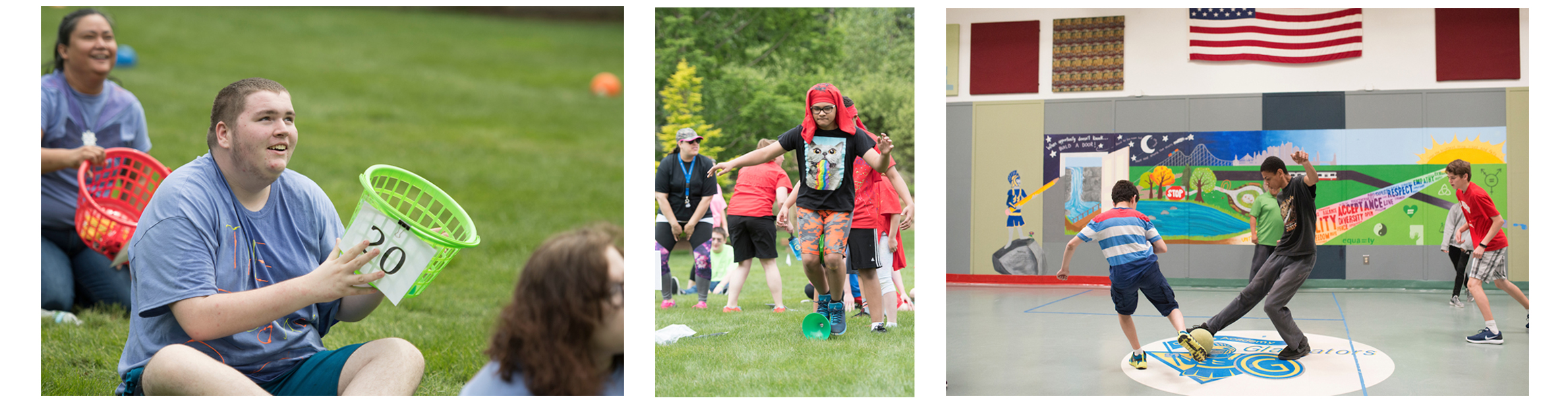 Granite Academy playing basketball and field day