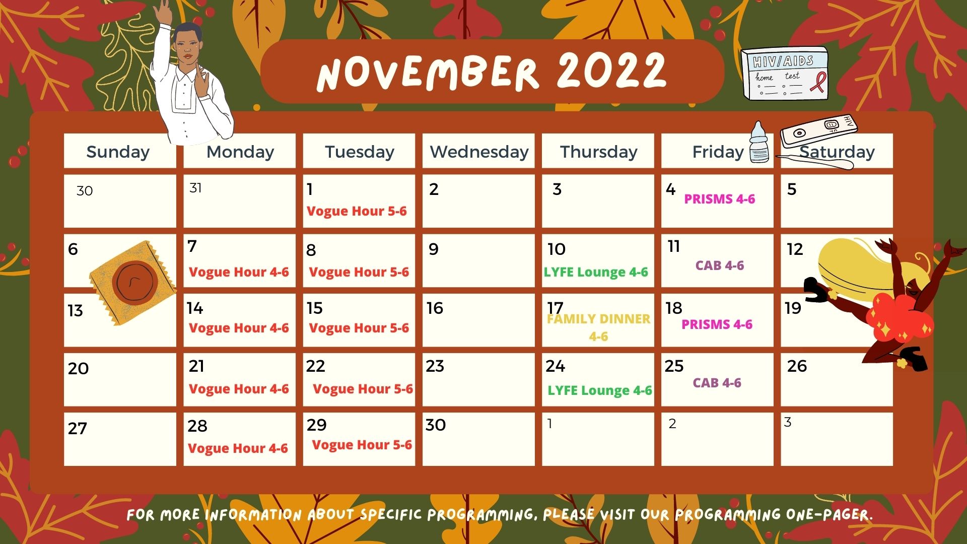 Programming Calendar for November 2022