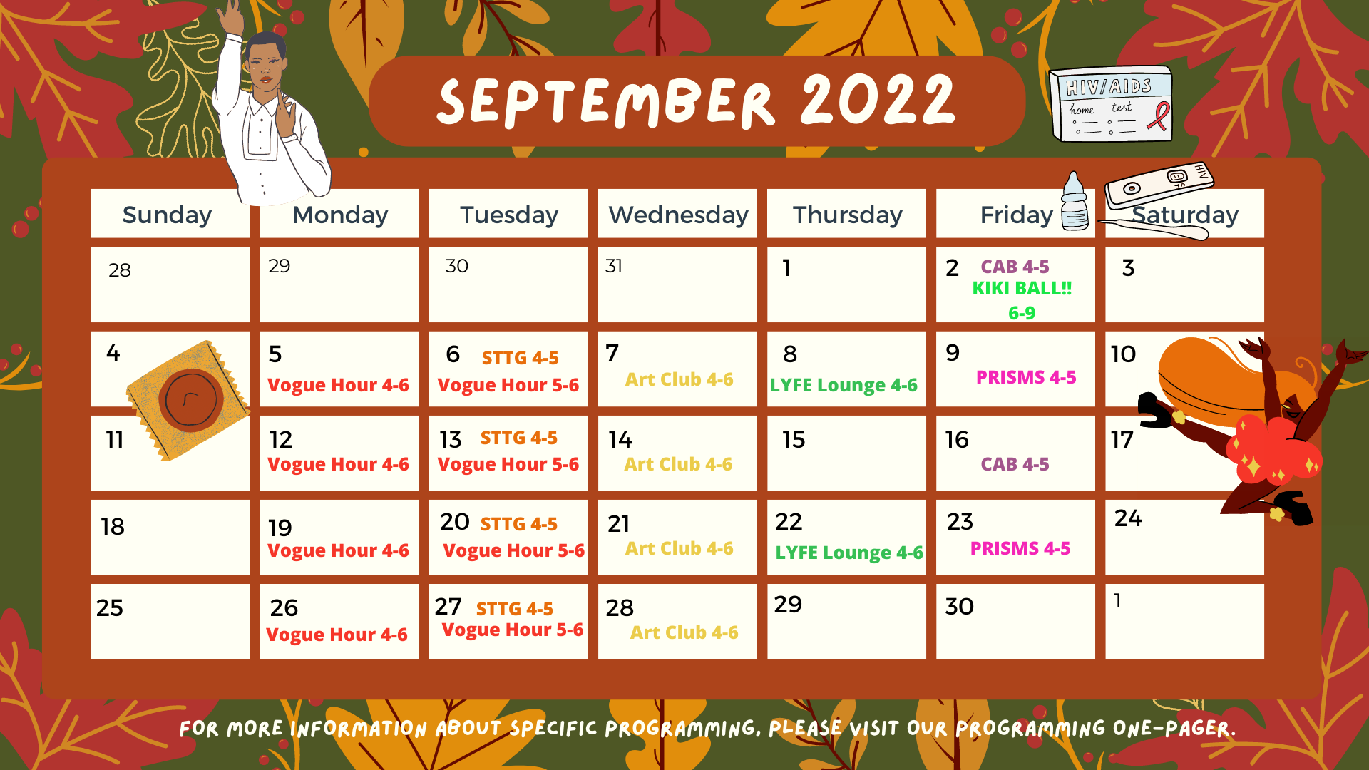 September 2022 Programming Calendar