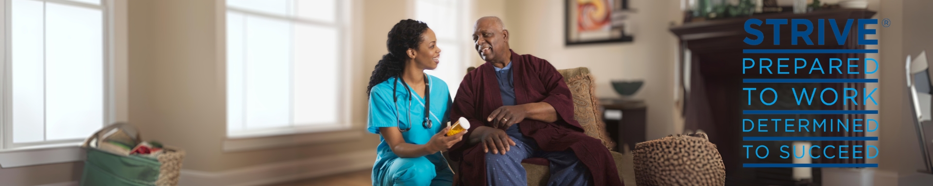 Woman sitting with older man