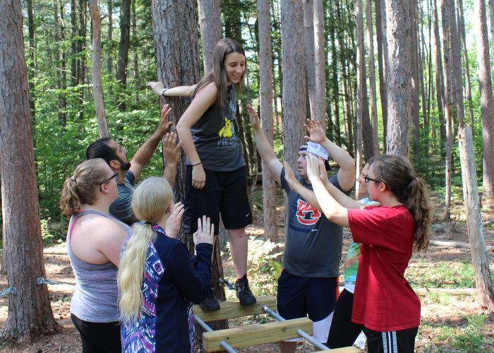 Kids with rope ladder