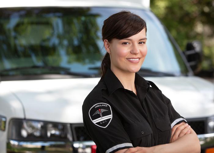 Young female EMT