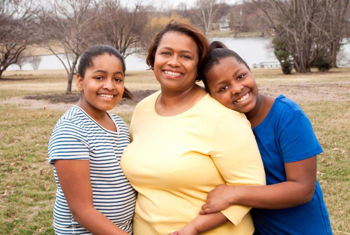 African American mother and two daughters