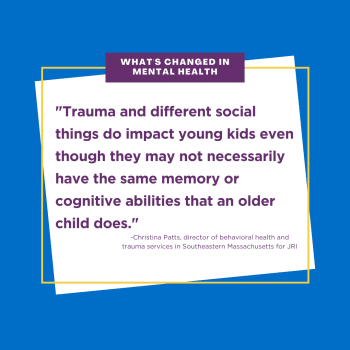 Quote about trauma's impact on young kids from a mental health professional.