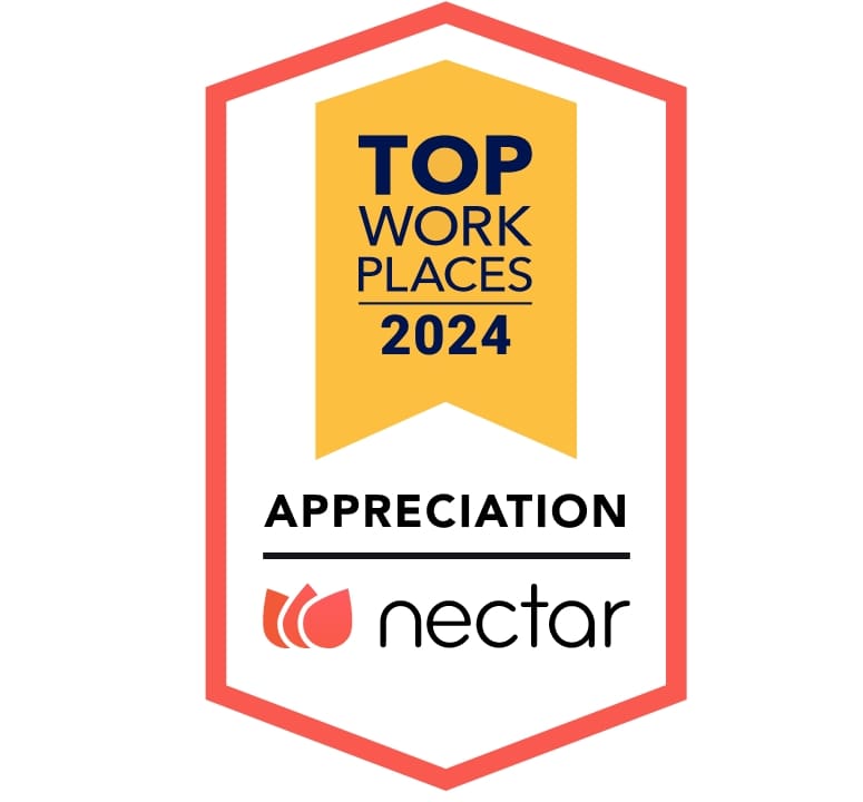 Recognition badge for Nectar as a top workplace in 2024.